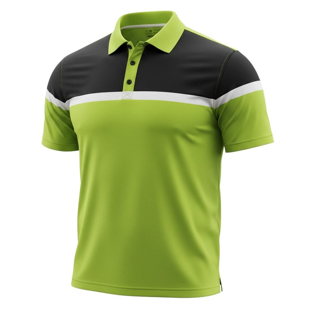 Fila Sport Polo Shirt Mens XXL Green Black Colorblock Golf Performance Shirt